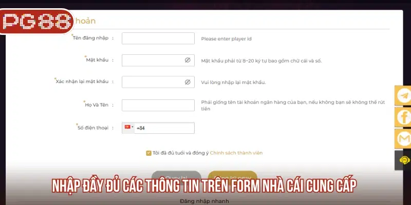 PG88 KNAPP - App Cá Cược Đẳng Cấp | Đăng Ký Nhận Ưu Đãi Nhập đầy đủ nội dung được yêu cầu trên form đăng ký